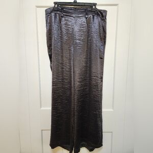 Torrid Shimmering Dark Blue Satin Wide Leg Pant